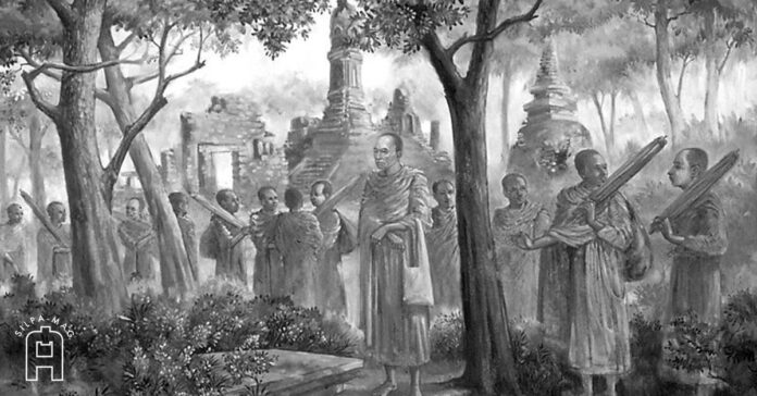 Cover photo King4 ภิกษุเจ้าฟ้ามงกุฎ หรือรัชกาลที่ 4 และ พระสงฆ์ ธุดงค์ ฉากหลัง เป็น เจดีย์ ทรงพุ่มข้าวบิณฑ์ สุโขทัย พระบาทสมเด็จพระจอมเกล้าเจ้าอยู่หัว รัชกาลที่ 4 ครั้ง ผนวช เป็น พระวชิรญาณเถระ ได้ ก่อตั้ง ธรรมยุติกนิกาย ธรรมยุติกนิกาย พุทธศาสนา