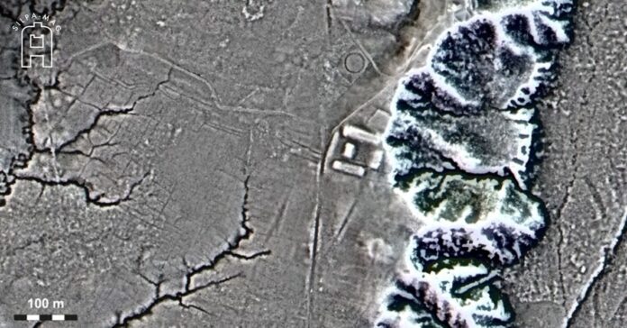 ภาพจาก LiDAR แสดงถึงการซับซ้อนของแท่นดิน ที่นิจิอามานช์ ตั้งอยู่ฝั่งขวาของแม่น้ำอูปาโนตอนกลาง สุดยอดการค้นพบทางโบราณคดี