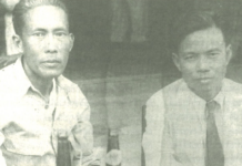 (ซ้าย) เตียง ศิริขันธ์ (ขวา) ทองอินทร์ ภูริพัฒน์ นายเตียง ศิริขันธ์