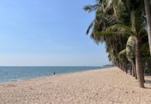 ชายหาดบางแสนตอนบน ณ หลังศาลเจ้าพ่อแสน ตำนานเขาสามมุขและหาดบางแสน