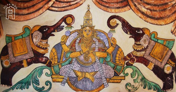 Cover photo Laksmi ภาพเขียน พระลักษมี พระแม่ลักษมี มหาเทวี แห่ง ความรัก โชคลาภ