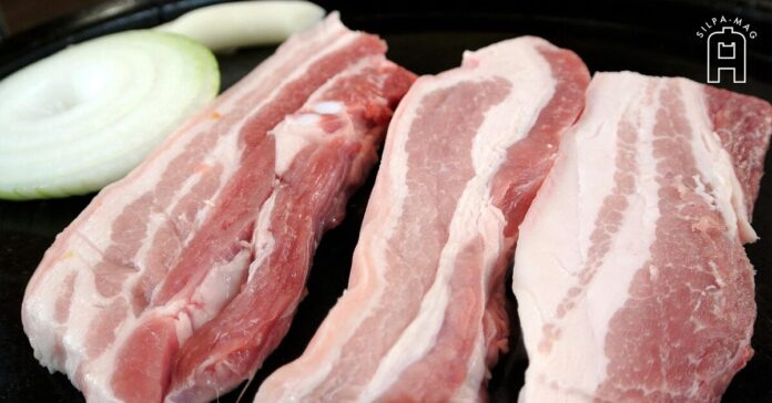 หมูสามชั้น ประกอบเรื่อง ข้อควรสังเกต การประกอบอาหารตำรา ท่านผู้หญิงกลีบ มหิธร