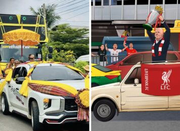 รถแห่ บวชนาค ภาคอีสาน ลิเวอร์พูล แชมป์พรีเมียลีกอังกฤษ ประกอบเรื่อง วัฒนธรรมรถแห่