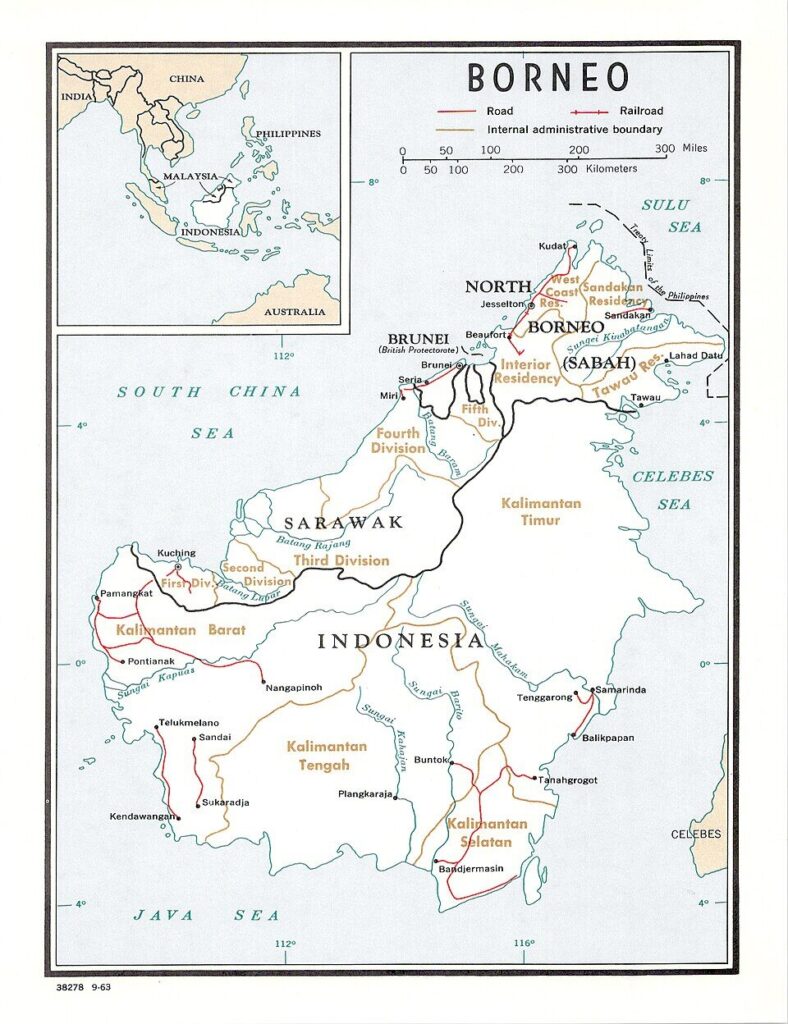 แผนที่เกาะบอร์เนียว