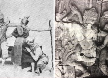 โขน ถวายลิง ภาพสลักหินที่ปราสาทบายน นครธม ประกอบเรื่อง โจรสยาม VS เคลมโบเดีย: ปัญหาทะเลาะกันที่ไม่มีวันรู้จบ