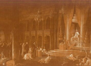 ทูต ฝรั่งเศส เข้าเฝ้า รัชกาลที่ 4 ที่ พระที่นั่งอนันตสมาคม ประกอบเรื่อง โอบาเรต์ กงสุลฝรั่งเศส