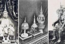 สมเด็จพระนโรดมบรมรามเทวาวตาร ทรงพระมหามงกุฏ สมเด็จพระศรีสวัสดิ์ ทรงพระมหามงกุฎ