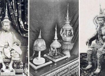 สมเด็จพระนโรดมบรมรามเทวาวตาร ทรงพระมหามงกุฏ สมเด็จพระศรีสวัสดิ์ ทรงพระมหามงกุฎ