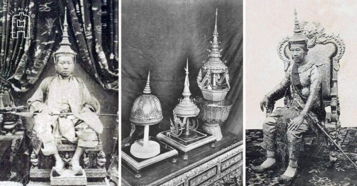Cover สมเด็จพระนโรดมบรมรามเทวาวตาร ทรงพระมหามงกุฏ สมเด็จพระศรีสวัสดิ์ ทรงพระมหามงกุฎ