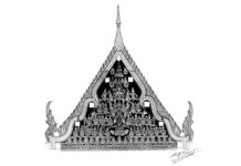 หน้าบันพระอุโบสถ ศิลปกรรมไทย ประกอบเรื่อง ช่อฟ้า ใบระกา หางหงส์