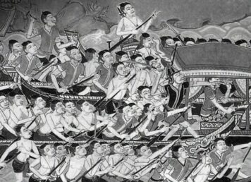 จิตรกรรมฝาผนัง ท้องพระโรงกรุงธนบุรี เมืองโบราณ จังหวัดสมุทรปราการ ทหาร ทหารเกณฑ์