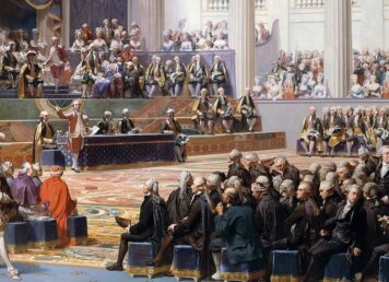 พิธีเปิด ประชุมสภาฐานันดร พระราชวังแวร์ซาย วันที่ 5 พฤษภาคม ค.ศ. 1789 ประกอบเรื่อง ปฏิวัติฝรั่งเศส