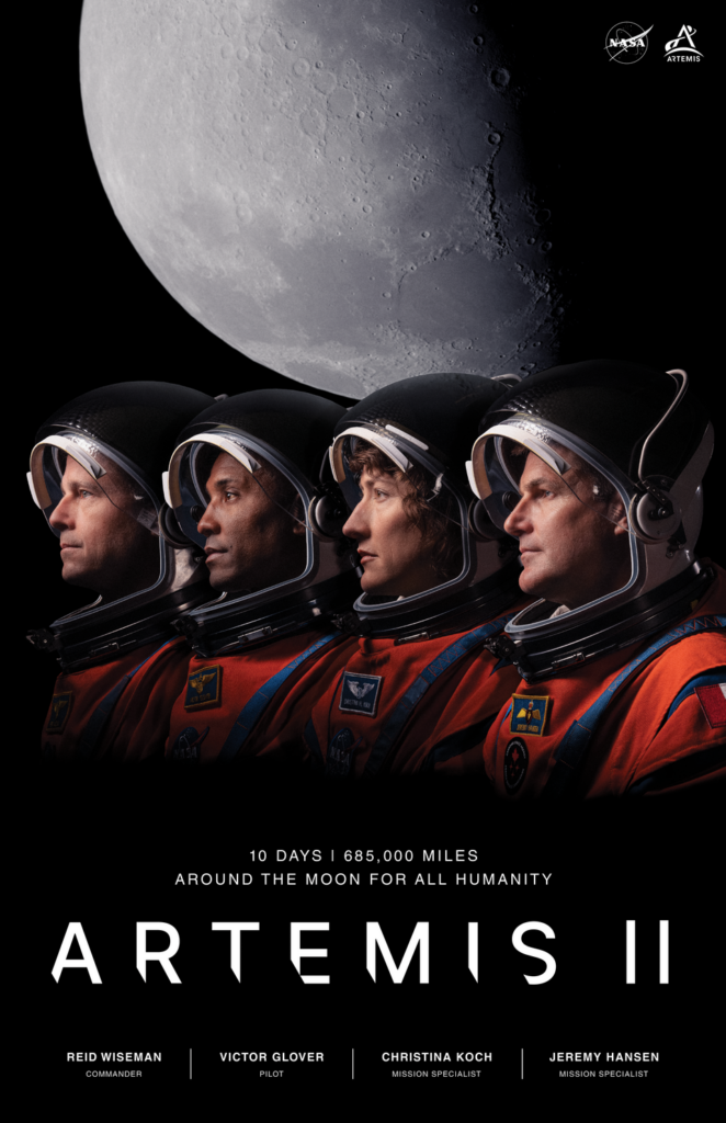 โปสเตอร์ นักบินอวกาศ โครงการอาร์ทิมิส 2 Artemis II