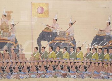 ภาพวาด กองทหารอาสาญี่ปุ่น อยุธยา ประกอบเรื่อง ไทย-ญี่ปุ่น ชุมชนชาวญี่ปุ่น