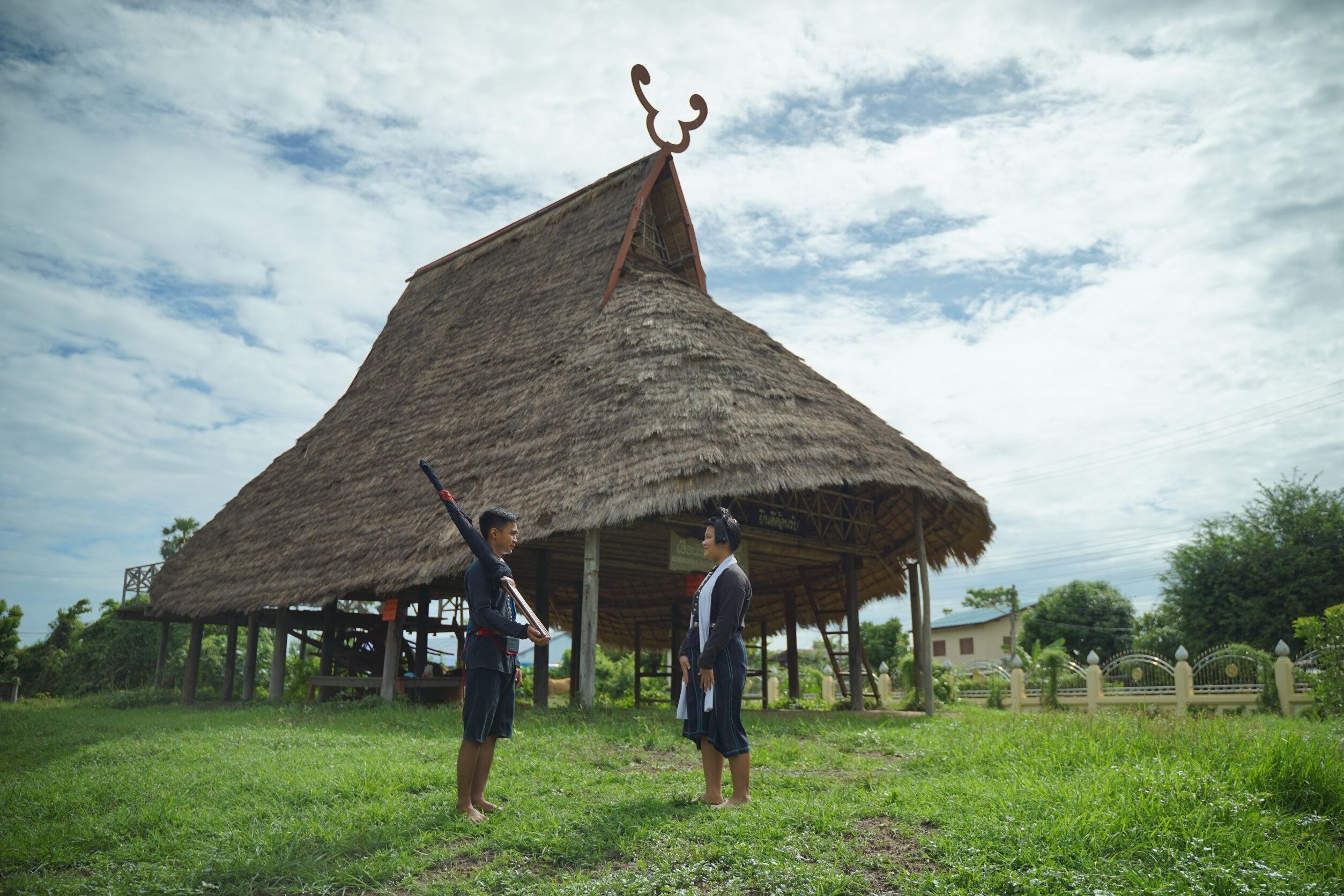 เรือนกระดองเต่าของชาวไทดำที่พิพิธภัณฑ์ปานถนอม อ.เขาย้อย จ.เพชรบุรี (ภาพจาก ศูนย์มานุษยวิทยาสิรินธร)