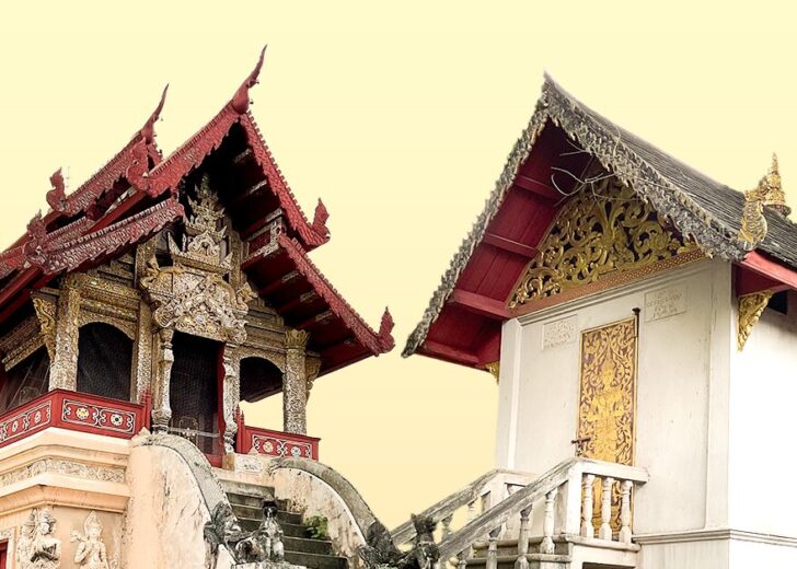 วัดพระสิงห์วรมหาวิหาร วัดสำคัญในเชียงใหม่ที่มีหอไตร 2 หลัง หอไตร วัดพระสิงห์วรมหาวิหาร เชียงใหม่ หลังแรกเป็นรูปทรงล้านนา หลังที่สองเป็นทรงล้านนาประยุกต์