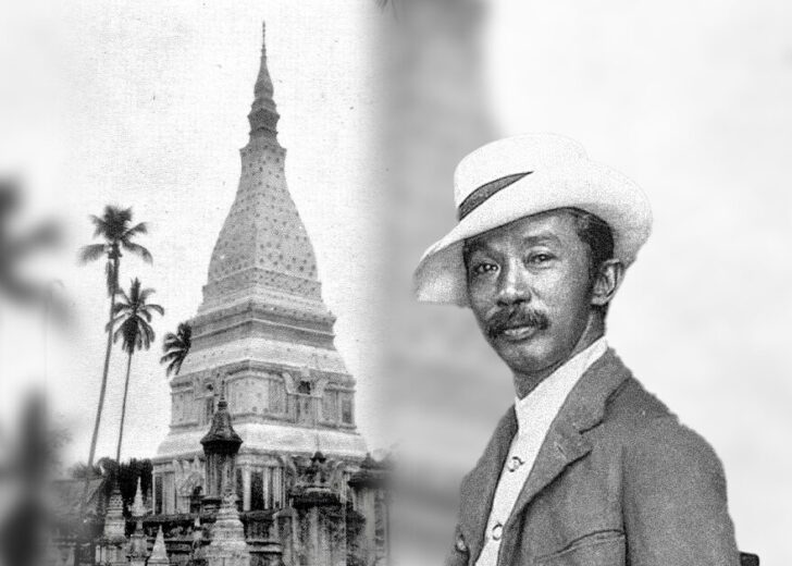สมเด็จฯ กรมพระยาดำรงราชานุภาพ เสด็จไปพระธาตุพนมเมื่อปี 2449 ทรงพิจารณาแล้วมีพระวินิจฉัยว่า “สร้างในสมัยขอม” สมเด็จฯ กรมพระยาดำรงราชานุภาพ และพระธาตุพนมองค์เดิม (ภาพจาก : หอจดหมายเหตุแห่งชาติ และหนังสือ “ประมวลภาพประวัติศาสตร์พระธาตุพนมและภาพโบราณวัตถุค่ามหาศาลในกรุพระธาตุพนม”) พระธาตุพนม "สร้างสมัยขอม"